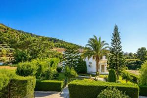 a view of a garden with trees and bushes at Villa Argaka Heights in Argaka