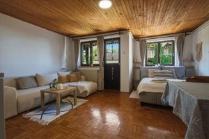 a large living room with a couch and a table at Apartment Vineyard nook Lendava in Lendava