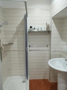 a bathroom with a shower and a sink at B&B Il Prugnolo in Castel di Sangro +59 photos