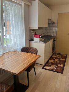 Η κουζίνα ή μικρή κουζίνα στο Bergblick Studio Leukerbad +3 φωτογραφίες