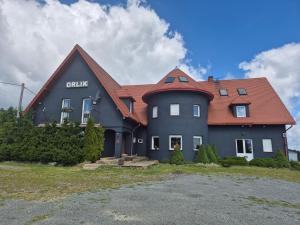a large house with a red roof at ORLIK House in Duszniki Zdrój