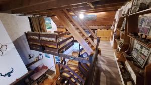 an overhead view of a staircase in a house at Beau chalet en vallée d'Ossau in Laruns
