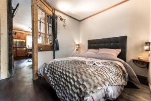 a bedroom with a large bed in a room at Aux pieds des cimes in Aime-La Plagne