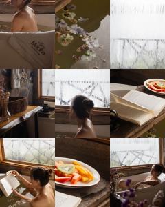 a collage of photos of a woman in a kitchen with food at Ecohotel Mauka in Pasto +13 photos