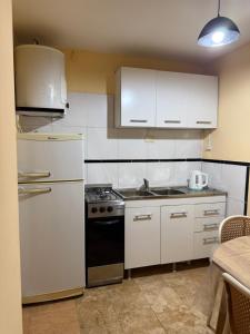a kitchen with a white refrigerator and a stove at Loft Don Bosco in San Luis