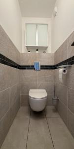 a bathroom with a white toilet and a window at Le Balzac - 2 Chambres - Balcon in Tours +22 photos
