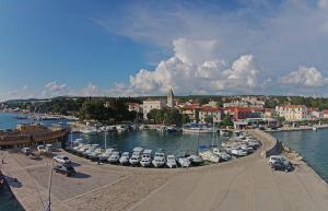 a bunch of boats are parked in a marina at Apartment Barbarosa in Sveti Filip i Jakov