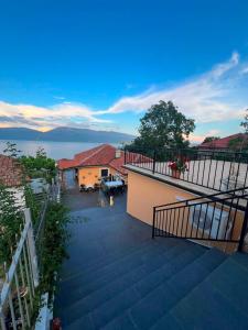 a view of a balcony of a house at Pranvera in Pogradec