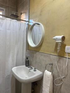 a bathroom with a sink and a mirror at Punto San Martin in Venado Tuerto