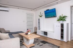 a living room with a couch and a table at Apartman Živković in Leskovac