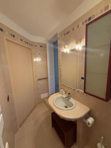 a bathroom with a sink and a mirror at Residence ai Melograni II in Silea