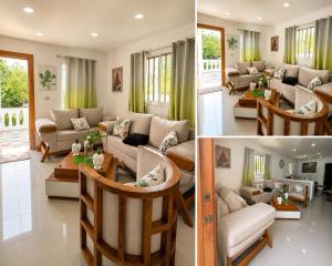a living room with a couch and a table at Villa Spa Mega Relax in San Francisco de Macorís