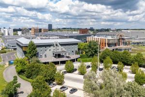 an aerial view of a city with buildings at voco Gent by IHG in Ghent
