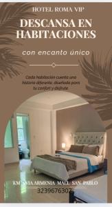 a poster of a bedroom with a bed in a room at HOTEL ROMA VIp in Pereira +4 photos