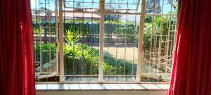 an open window with a view of a garden at Iris Bnb on Vaal in Vanderbijlpark +4 photos