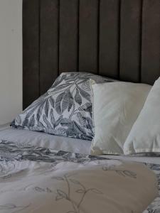a bed with two pillows and a sqor at BrusNica in Gornji Milanovac +25 photos