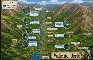 a map of the valley del terre on a mountain at Apartamento Turistico San Cristobal in Plasencia +15 photos