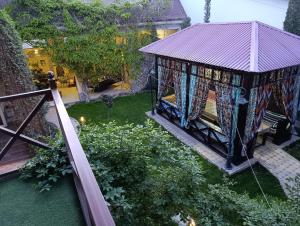 an aerial view of a gazebo in a yard at Green house eco hotel Samarkand in Samarkand