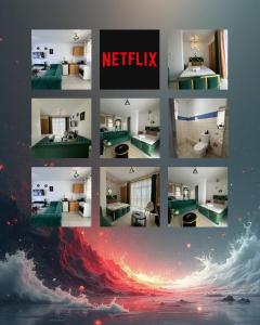 a collage of different pictures of a room at Ngong Road Luxe Studio in Nairobi +2 photos