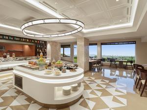 a large room with a kitchen and a dining room at Welcomhotel By ITC Hotels, Katra in Katra