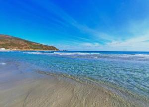a beach with blue water and waves at Dar Khuwayra in El Haouaria +5 photos