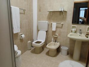 a bathroom with a toilet and a sink at L'angolo di Rosa in Campofelice di Roccella