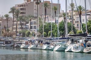 a bunch of boats docked in a marina at Hotel Boutique La Brisa in Vilanova i la Geltrú