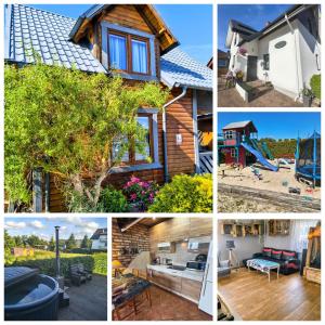 a collage of pictures of a house at Domki Gama-Spa in Władysławowo