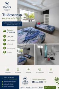 a collage of pictures of a room with beds at Oasis de Ricaurte in Ricaurte