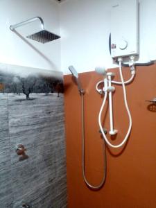 a shower in a bathroom with a picture of a field at Samadi hotel and resort in Kekirawa