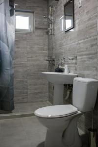a bathroom with a toilet and a sink at La Casa in Niš +27 photos