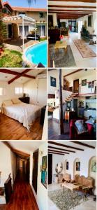 a collage of different pictures of a house at Villa Samia in Staoueli