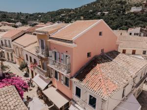 an aerial view of a town with houses at Luminis Residence by All about Paxos in Gaios
