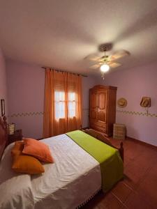 a bedroom with a large bed and a window at Los Balcones de San Marcos in Galera