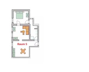 a floor plan of radius at Villa Stock Wohnung VS 5 im Souterrain in Heringsdorf +2 photos