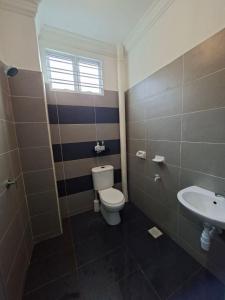 a bathroom with a toilet and a sink at D'Biru Homestay Segamat in Segamat