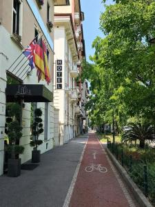 a bike lane in front of a building at Hotel Campion CityLife in Milan