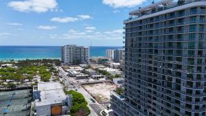 an aerial view of a city and the ocean at Luxury View-Walk to beach! in Miami Beach