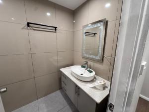 a bathroom with a sink and a mirror at Reddy Home in Lautoka +2 photos