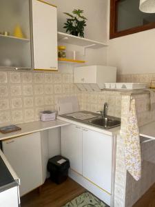 a small kitchen with a sink and a counter at ca' de Nardo in Tuoro sul Trasimeno