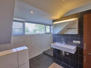 a bathroom with a sink and a mirror at Laurahoeve in Nederweert +56 photos