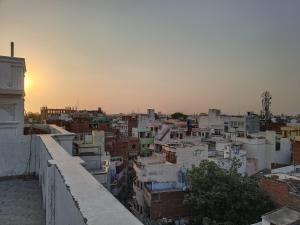 a view of a city from the roof of a building at Hotel The Pushpraj in Varanasi