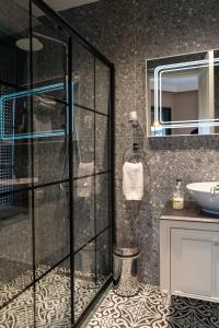 a bathroom with a shower and a sink at D-orients in Istanbul +19 photos
