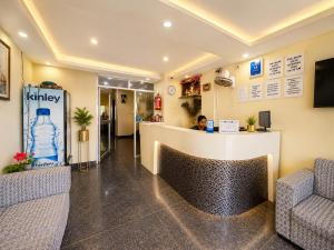 a lobby of a hospital with a reception counter at Hotel Golden Wave Puri - Baliapanda Housing Colony - Near Golden Beach- Parking - Restaurant in Puri