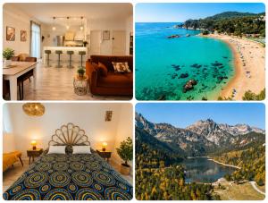 a collage of four pictures of a beach at Gare - Spacieux T2 avec Clim Balcon Wifi in Perpignan