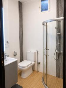 a bathroom with a toilet and a sink and a shower at Étoile in Pointe-Noire