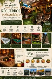 a flyer for a house with a picture of a yard at Valle Romantico in Manoguayabo