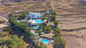 an aerial view of a house on a hill at Primadonna Luxury Villas in Mikonos
