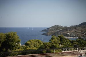 a view of a body of water with trees at Phi Aegina in Agia Marina Aegina