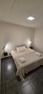 a bedroom with a large bed with two towels on it at Batilana 2 in Neuquén